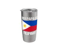 My Papa Is Filipino Country Flag Filipinas Vaso térmico de acero inoxidable de doble pared