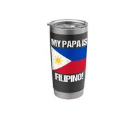 My Papa Is Filipino Country Flag Filipinas Vaso térmico de acero inoxidable de doble pared