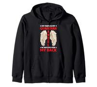 My Papa Is My Guardian Angel He Watches Over My Back - Sudadera con Capucha