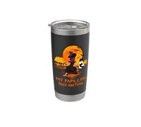 My Papillon Rides Shotgun Dog and Witch Funny Halloween Vaso térmico de acero inoxidable de doble pared
