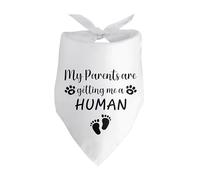 My Parents are Getting Me a Human - Bandana para perro o bebé, anuncio de revelación de género, foto para cachorros, para gatos y perros pequeños y medianos