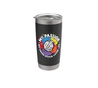 My Passion My Cross-Stitch Loves Quilting - Punto de cruz Vaso térmico de acero inoxidable de doble pared