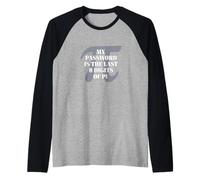 My Password Is Pi Funny Matemáticas Nerd Profesor Estudiante Pi Day Camiseta Manga Raglan