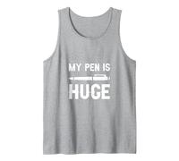 My Pen Is Huge - Camiseta sin Mangas, Hombre, Gris Jaspeado, XL