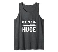 My Pen Is Huge - Camiseta sin Mangas, Hombre, Jaspeado Oscuro, M