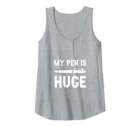 My Pen Is Huge - Camiseta sin Mangas, Mujer, Gris Jaspeado, S