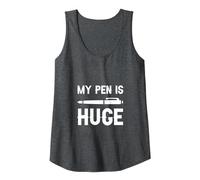 My Pen Is Huge - Camiseta sin Mangas, Mujer, Jaspeado Oscuro, L