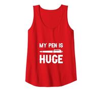 My Pen Is Huge - Camiseta sin Mangas, Mujer, Rojo, S