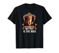 My Pet Is The Boss Funny Regal Cat On Throne Camiseta