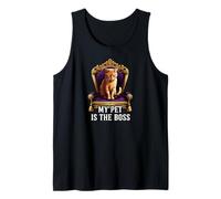 My Pet Is The Boss Funny Regal Cat On Throne Camiseta sin Mangas
