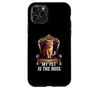 My Pet Is The Boss Funny Regal Cat On Throne Carcasa para iPhone 11 Pro