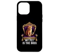 My Pet Is The Boss Funny Regal Cat On Throne Carcasa para iPhone 12 Pro MAX