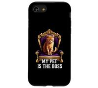 My Pet Is The Boss Funny Regal Cat On Throne Carcasa para iPhone SE (2020) / 7/8