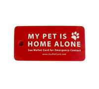 My Pets are Home Alone Llavero de alerta de emergencia con tarjeta de contacto de emergencia plegable para escribir
