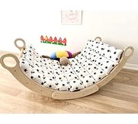 My Photostation.com Montessori - Juego de 2 piezas de arco y almohada de madera para escalada con arco de escalada y arco de pikler, juego de triángulo para niños, almohada de escalada para niños
