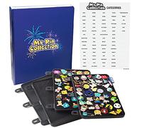 My Pin Collection - Carpeta de álbum de 3 anillos con 4 páginas de pines esmaltados, diseño patentado que coloca las páginas planas con pinbacks y no se caen, muestra e intercambia tus favoritos,