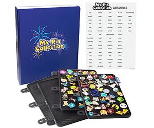 My Pin Collection - Carpeta de álbum de 3 anillos con 4 páginas de pines esmaltados, diseño patentado que coloca las páginas planas con pinbacks y no se caen, muestra e intercambia tus favoritos,