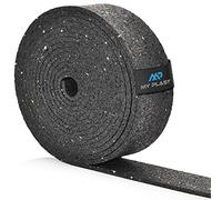 My Plast Rollo de almohadillas para terraza [10 m x 50 mm x 8 mm] de goma granulado - Estera protectora para construcción de edificios, aislamiento acústico y corte, para construcción de terrazas, WPC