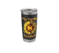 My Poodle Dog Is My Sunshine Sunflower Dog Paw Puppy Lover Vaso térmico de acero inoxidable de doble pared