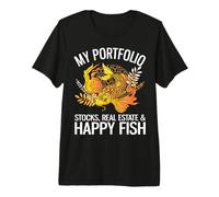 My Portfolio Acciones, Bienes Raíces & Happy Fish Funny Investor Camiseta Premium