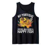 My Portfolio Acciones, Bienes Raíces & Happy Fish Funny Investor Camiseta sin Mangas
