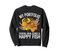 My Portfolio Acciones, Bienes Raíces & Happy Fish Funny Investor Sudadera