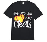 My Princess Wears Cleats - Softball Mom Dad Baseball Player Comfort Colors Adult Heavyweight T-Shirt
