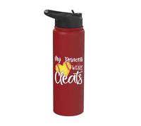 My Princess Wears Cleats Softbol Mamá Béisbol Regalo de Papá Stainless Steel Insulated Water Bottle