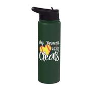 My Princess Wears Cleats Softbol Mamá Béisbol Regalo de Papá Stainless Steel Insulated Water Bottle