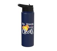 My Princess Wears Cleats Softbol Mamá Béisbol Regalo de Papá Stainless Steel Insulated Water Bottle