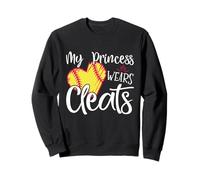 My Princess Wears Cleats Softbol Mamá Béisbol Regalo de Papá Sudadera