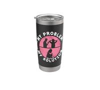 My Problem My Pictogram Mom Dad Loves Disco Jockey Giradiscos Vaso térmico de acero inoxidable de doble pared