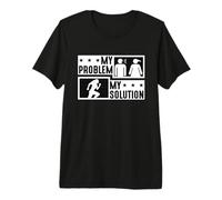 My Problem My Solution Pictograma Mom Marathoner Trail Runner Camiseta Premium