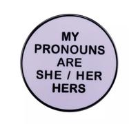 My Pronouns Are She Her Hers Gender Non Binary LGBTQ Nonbinary 1.2 Pin esmaltado Pinstant, 1.2 Inches, Esmalte, Esmalte