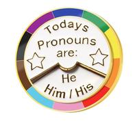 MY PRONOUNs ARE They/Them, She/Her, He/Him - Pasadores de rueda, identidad de género, esmalte de arco iris, pines de orgullo LGBTQ para mochila, solapa, regalos del mes del orgullo