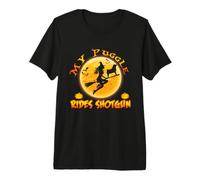 My Puggle Dog Rides Shotgun Funny Halloween Costume Camiseta Premium