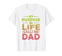 My Purpose in Life Calls me Dad Camiseta gráfica económica, Hombre, Blanco, S
