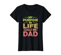 My Purpose in Life Calls me Dad Camiseta gráfica económica, Mujer, Negro, M