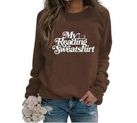 My Reading Sweatshirt Gift for Book Lover Womens Funny Letter Print Crewneck Graphic Pullover Tops Librarian Shirt
