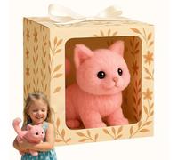 My Realistic Cat, 2025 New Robot Cat, Robot Kitten Que actúa como un Gatito Real, Juguete Realista para Gatos, CatRobot de Peluche Interactivo para Adultos, Gatos de Juguete Que Caminan Pink