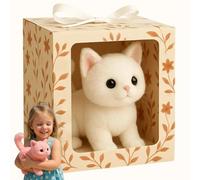 My Realistic Cat, 2025 New Robot Cat, Robot Kitten Que actúa como un Gatito Real, Juguete Realista para Gatos, CatRobot de Peluche Interactivo para Adultos, Gatos de Juguete Que Caminan White