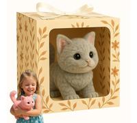 My Realistic Cat, 2025 New Robot Cat, Robot Kitten Que actúa como un Gatito Real, Juguete Realista para Gatos, CatRobot de Peluche Interactivo para Adultos, Gatos de Juguete Que Caminan Gray