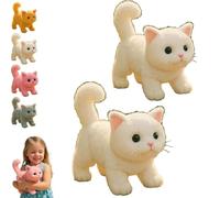 My Realistic Cat Toy-Bring Endless Joy and Warmth-2025 New AI Interactive Plush Kitten-14 Styles Lifelike Motion-Realistic Design with Non-Shedding Fur,Easylife Companion for Cat Lovers (White-2)