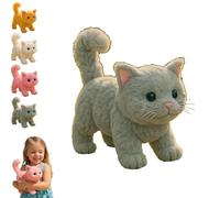 My Realistic Cat Toy-Bring Endless Joy and Warmth-2025 New AI Interactive Plush Kitten-14 Styles Lifelike Motion-Realistic Design with Non-Shedding Fur,Easylife Companion for Cat Lovers (Gray)