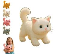 My Realistic Cat Toy-Bring Endless Joy and Warmth-2025 New AI Interactive Plush Kitten-14 Styles Lifelike Motion-Realistic Design with Non-Shedding Fur,Easylife Companion for Cat Lovers (White)