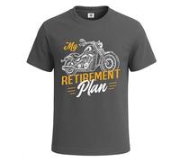 My Retirement Plan-A Motorcycle Funny Party - Camiseta de regalo para hombre, Camiseta color carbón, L