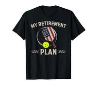 My Retirement Plan Pickleball Bandera de Estados Unidos Divertido Pickleball Camiseta