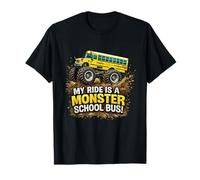 My Ride is a Monster Autobús Escolar para niños, camión de Ruedas Grandes para niños Camiseta