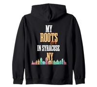 My Roots Are in Syracuse NY Tee Holiday Upstate Mujeres Hombres Sudadera con Capucha
