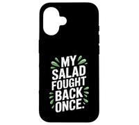 My Salad Fought Back Once Foodie Humor Vegano Vegetariano Broma Carcasa para iPhone 16